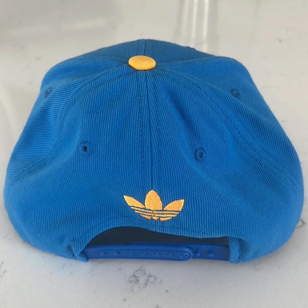 Blue And Yellow Addias‎ OKC Thunder Embroidered Baseball Snapback Cap